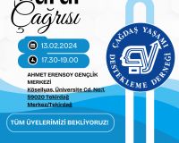 ÇYDD Tekirdağ Şubesi Genel Kurul Çağrısı