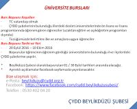 2016 / 2017 ÜNİVERSİTE BURSLARI