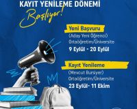 2025-2026 Burs Başvuru ve Kayıt Yenileme Dönemi